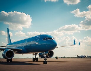 Airplane and blue sky