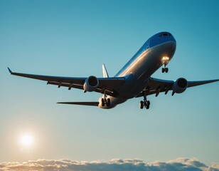 Airplane and blue sky