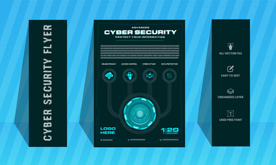 Cyber security flyer design template,advance Cyber security flyer.
