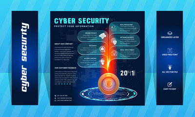 Cyber security mordent social media ads design template,
social media post design.
