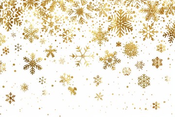 Gordijnen Festive winter design with golden snowflakes brings chic celebration and magic, adding joy and luxury to the season with a bright and beautiful atmosphere filled with glamour and elegance