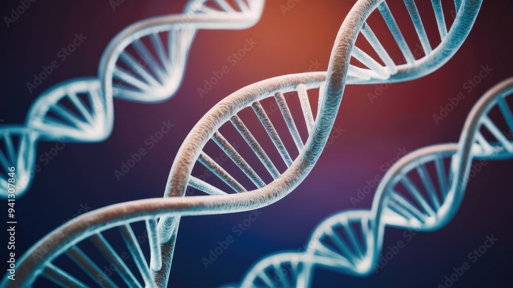 Poster abstract 2d illustration of dna structure with colorful background