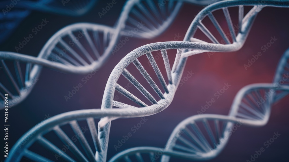 Poster abstract 2d illustration of dna structure with colorful background