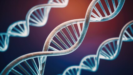 Abstract 2D Illustration of DNA Structure with Colorful Background