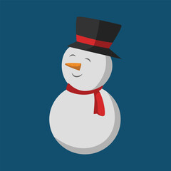 Charming Snowman Figurine in Winter Wonderland Scene