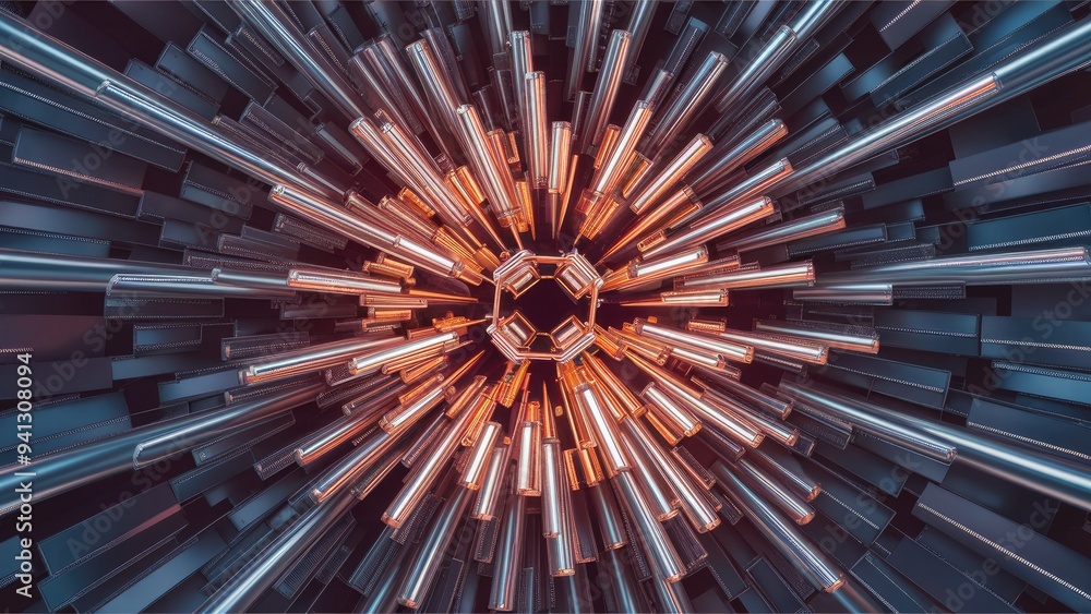 Poster abstract 3d metallic structure - computer-generated background