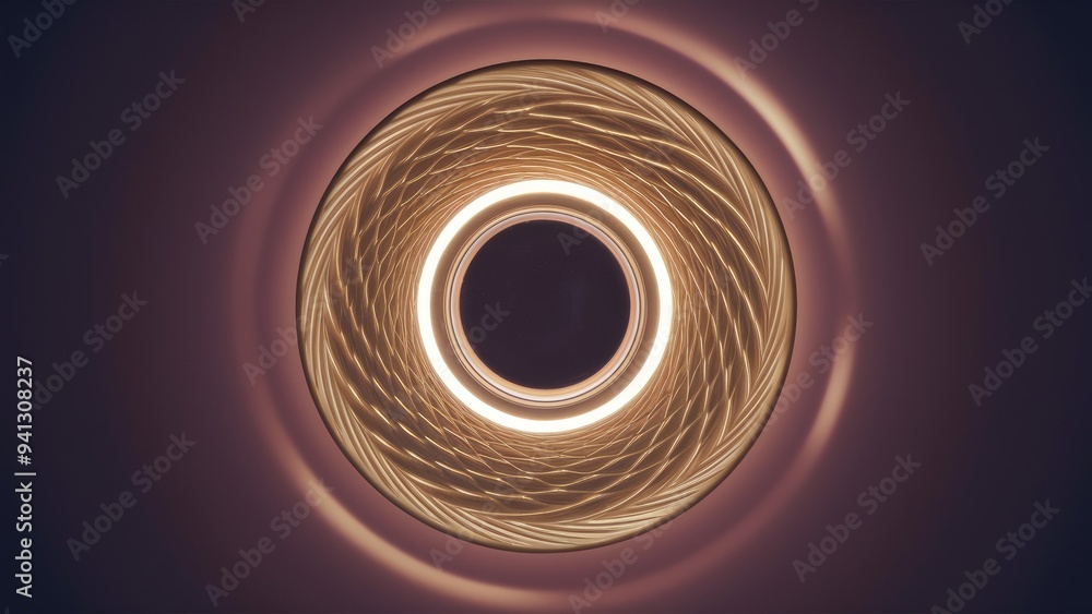Poster abstract 3d render of a circular aperture with soft lighting background