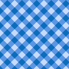 Gingham seamless pattern.Checkered tartan plaid repeat pattern in blue.Vector illustration background wallpaper.