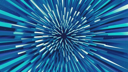 Abstract 3D illustration featuring perspective lines on a blue-themed background