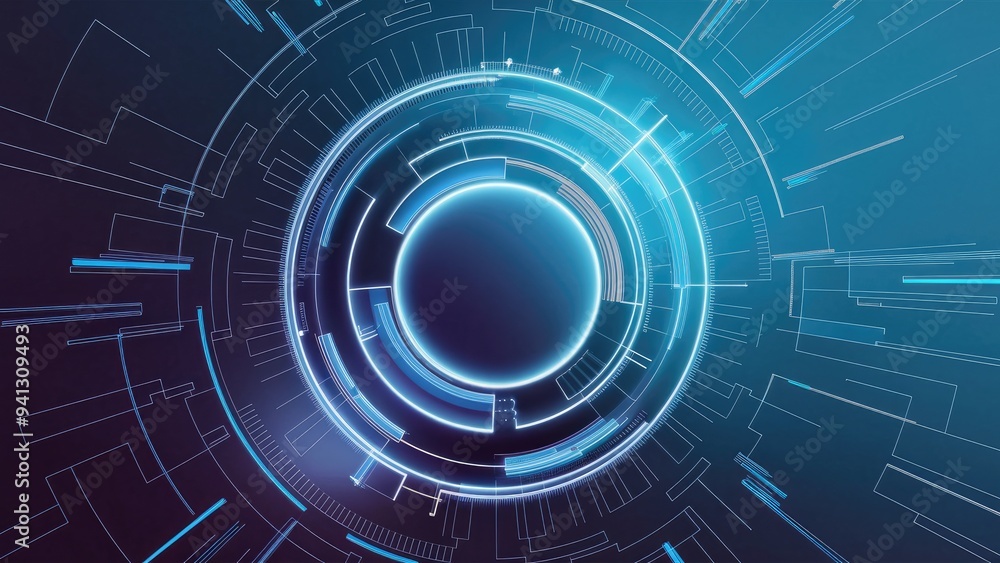 Poster abstract blue gradient background for technology applications.