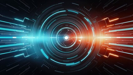  Abstract Digital Technology Background with Beautiful Lines and Artistic Illustration.