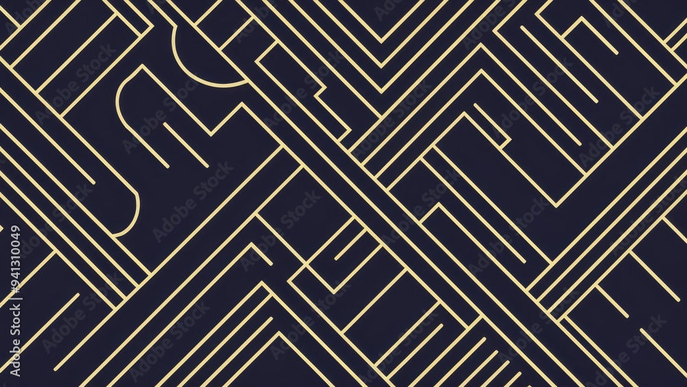 Poster  Abstract Geometric Background with Golden Linear Pattern
