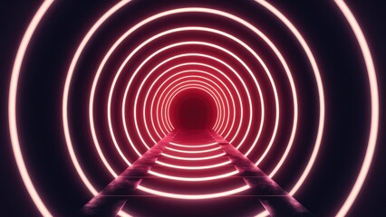 Naklejka premium Abstract Light Particles for EDM Event: Neon Tunnel Background Loop for Concert and Party Intros
