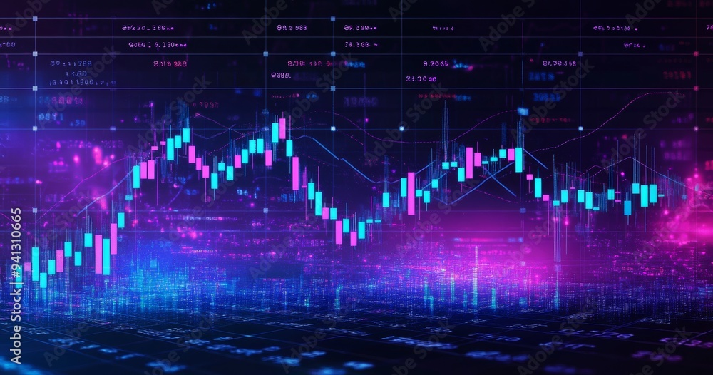 Sticker Lines and numbers for stock market diagrams and forex charts