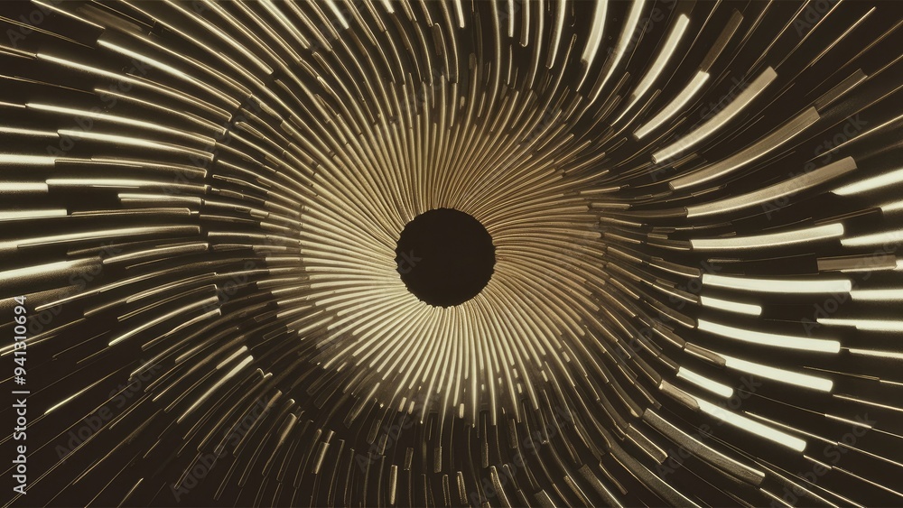 Aufkleber abstract motion loop with black and gold lines design