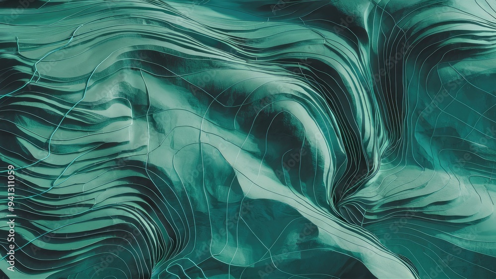 Poster abstract topographic contour line design. creative illustration of landscape terrain texture. geomet