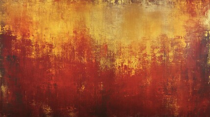 Obraz premium A vibrant and earthy tapestry of color unfurls across a rich canvas, as shades of crimson, amber, and russet blend seamlessly together. Smudged and smeared with an artistic touch