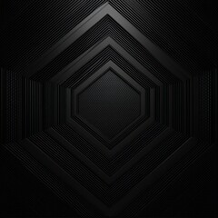Black and White Abstract Geometric Pattern with Central Hexagon