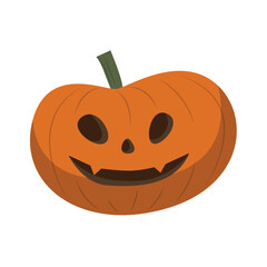 Carved Halloween Pumpkin with Candle Inside