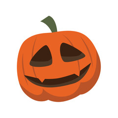 Carved Halloween Pumpkin with Candle Inside