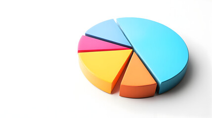 Fototapeta premium Colorful 3D Pie Chart Infographic for Business Data Visualization and Analysis