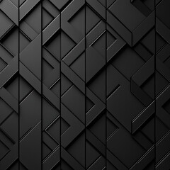 Fototapeta premium Black Geometric Pattern with Interlocking Triangles and Squares