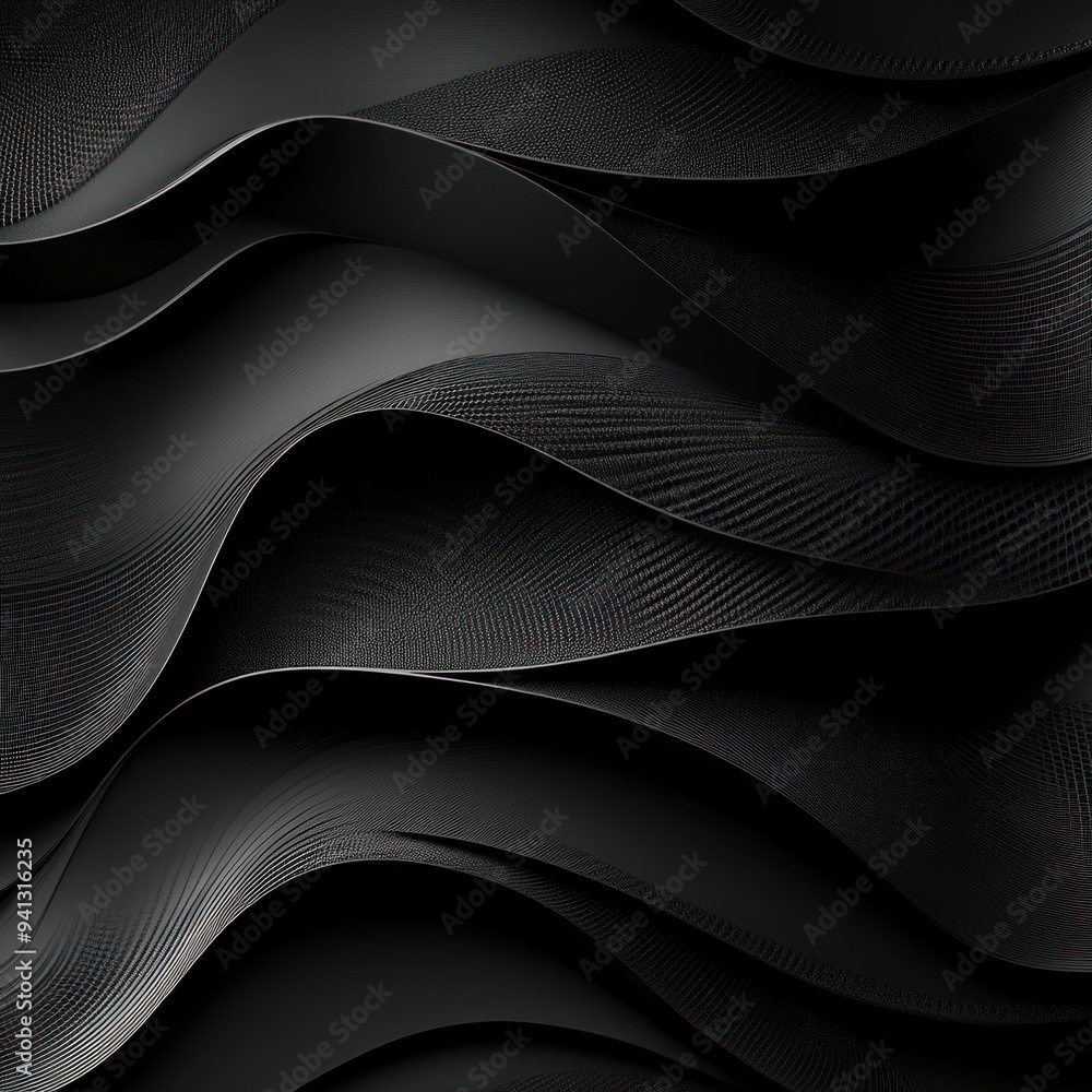 Poster abstract black wavy pattern with subtle texture