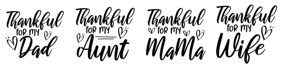 Modern Thanksgiving Trendy Retro Style Illustration, Typographic Emblems Pack Vector Illustration for Book Cover, Packaging, Presentation