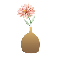 Watercolor Flower in Vase Illustration