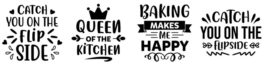 Creative Potholder Typography, Typographic Emblems Pack Vector Illustration for Advertising, Vouchers, Magazine