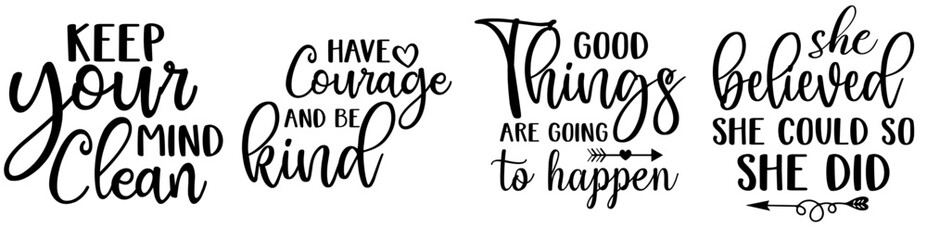 Decorative Positive Labels And Badges, Calligraphy Set Vector Illustration for Advertisement, Holiday Cards, Flyer