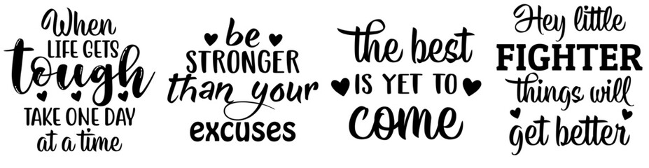 Decorative Inspirational Quotes, Calligraphy Collection Vector Illustration for Social Media Post, Icon, Decal