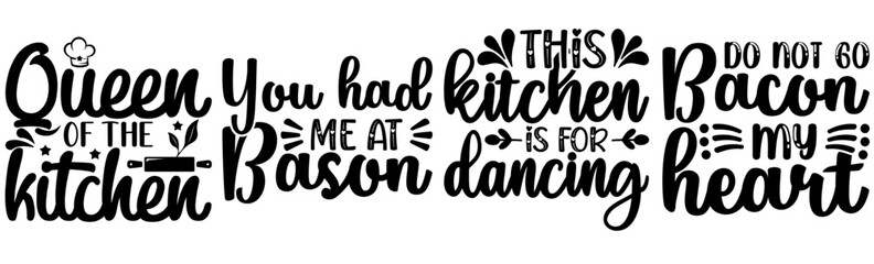 Simple Huge Kitchen Typography, Invitation Collection Vector Illustration for Sticker, Banner, Magazine