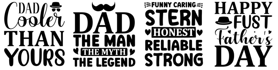 Minimalist Fathers Day Hand Lettering, Calligraphy Pack Vector Illustration for Flyer, Vouchers, Gift Card