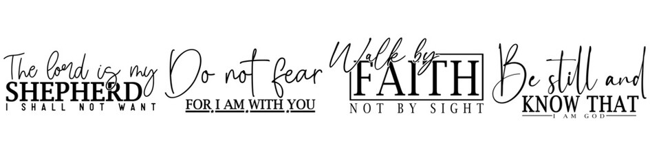 Decorative Faith Typographic Emblems, Labels And Badges Set Vector Illustration for Logo, Advertisement, Banner