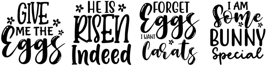 Creative Easter Trendy Retro Style Illustration, Phrases Bundle Vector Illustration for Book Cover, Brochure, Wrapping Paper