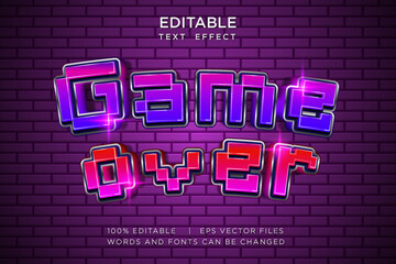 Editable Modern 3D Text Effect – Gradient Chrome Typography Vector Design