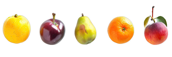 Healthy fresh fruits isolate on Transparency Background