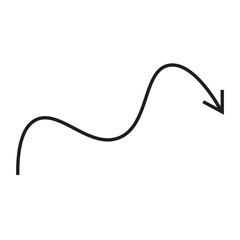 Swirly Black Arrow Isolated on White Background