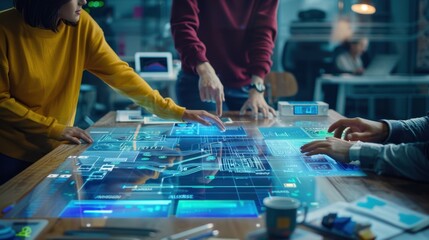 The team analyzing hologram interface