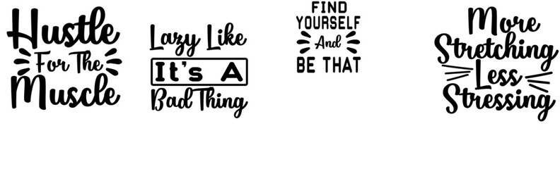 Elegant Yoga Calligraphic Lettering, Hand Lettering Set Vector Illustration for Announcement, Decal, T-Shirt Design