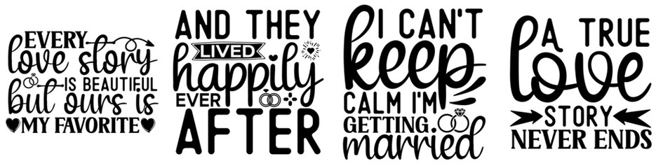Decorative Wedding Quotes, Calligraphy Pack Vector Illustration for Newsletter, Flyer, Advertisement