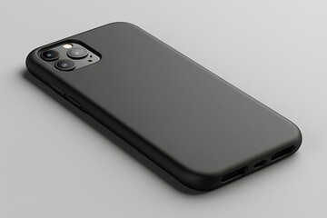 Black Smartphone Case on a Grey Background