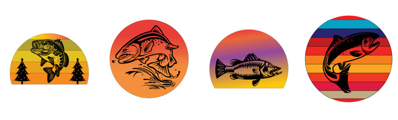 Classic Retro Vintage Sunset Quotes, Phrases Set Vector Illustration for Newsletter, Printable, Infographic