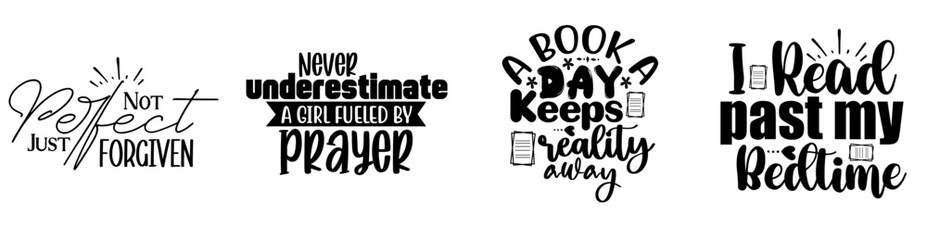 Cute Reading Books Trendy Retro Style Illustration, Invitation Collection Vector Illustration for Postcard, Label, T-Shirt Design