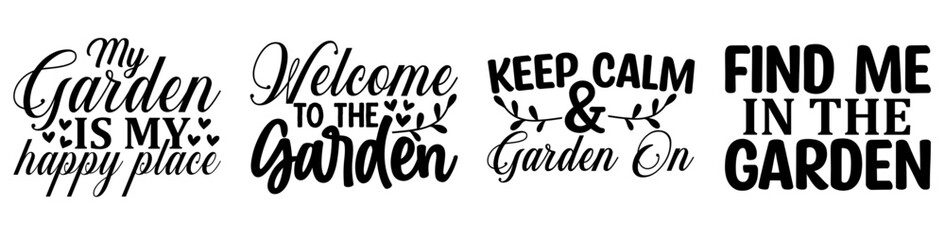 Elegant Garden Calligraphic Lettering, Quotes Collection Vector Illustration for Label, Presentation, Magazine