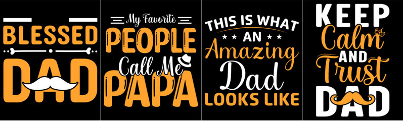 Decorative Fathers Day Calligraphic Lettering, Invitation Bundle Vector Illustration for Stationery, Motion Graphics, Vouchers