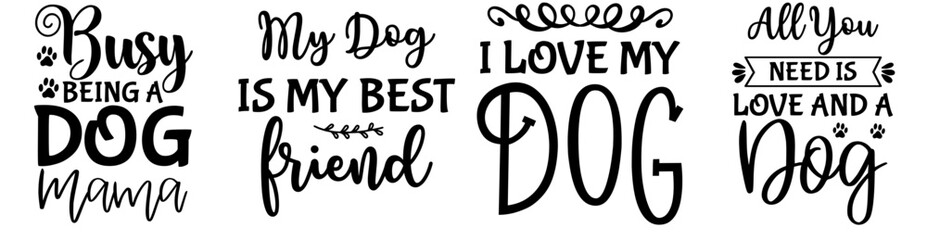 Minimal Dog Invitation, Quotes Collection Vector Illustration for Greeting Card, Magazine, Icon