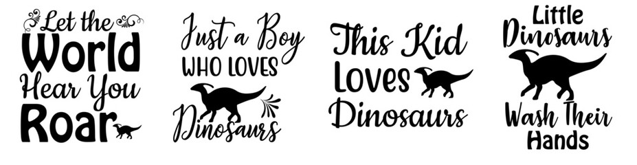 Decorative Dinosaur Trendy Retro Style Illustration, Typography Collection Vector Illustration for Poster, Mug Design, Banner © David