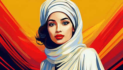 a beautiful turkisch women pop art